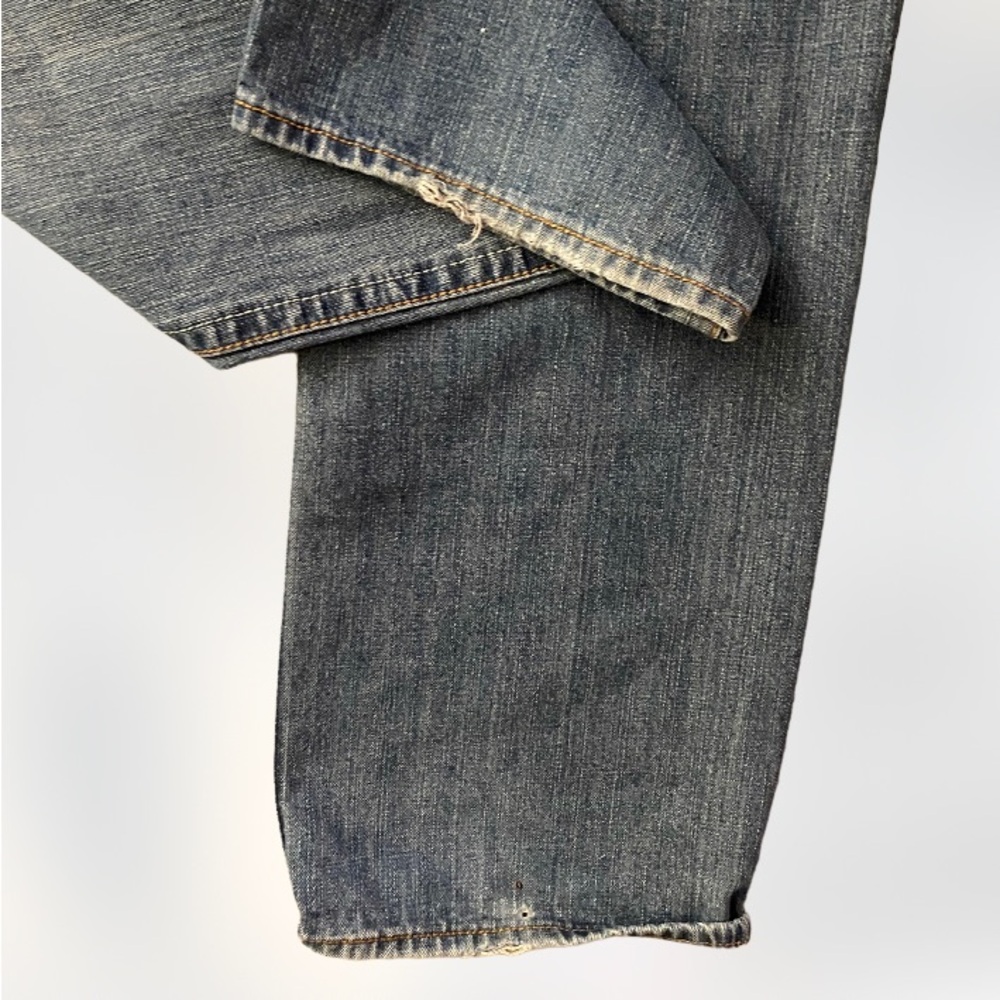 Vtg Y2k Basic Code Embroidered Baggy Distressed S… - image 4